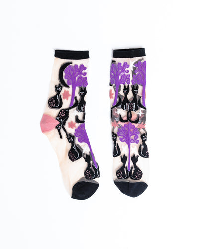 sock candy cat lovers bundle cute sheer cat socks for women